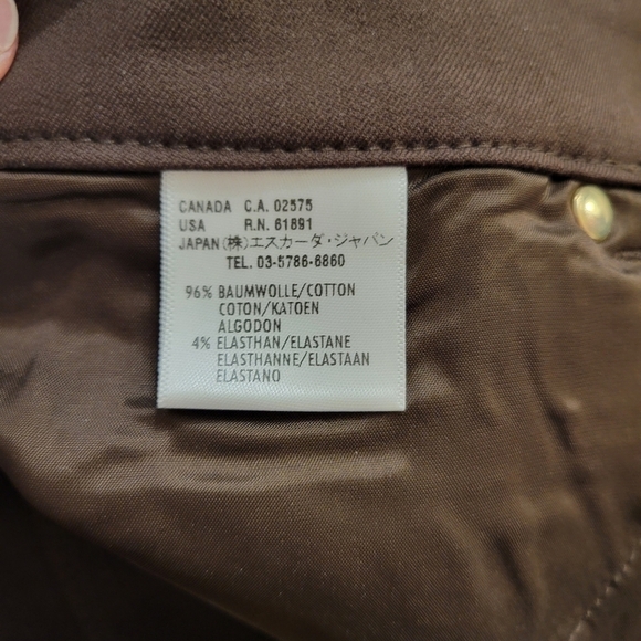 Escada Dark Brown Straight Leg Pants - Picture 7 of 9